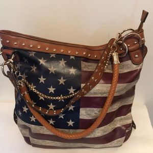 Large Banana Republic Boho Purse America Flag